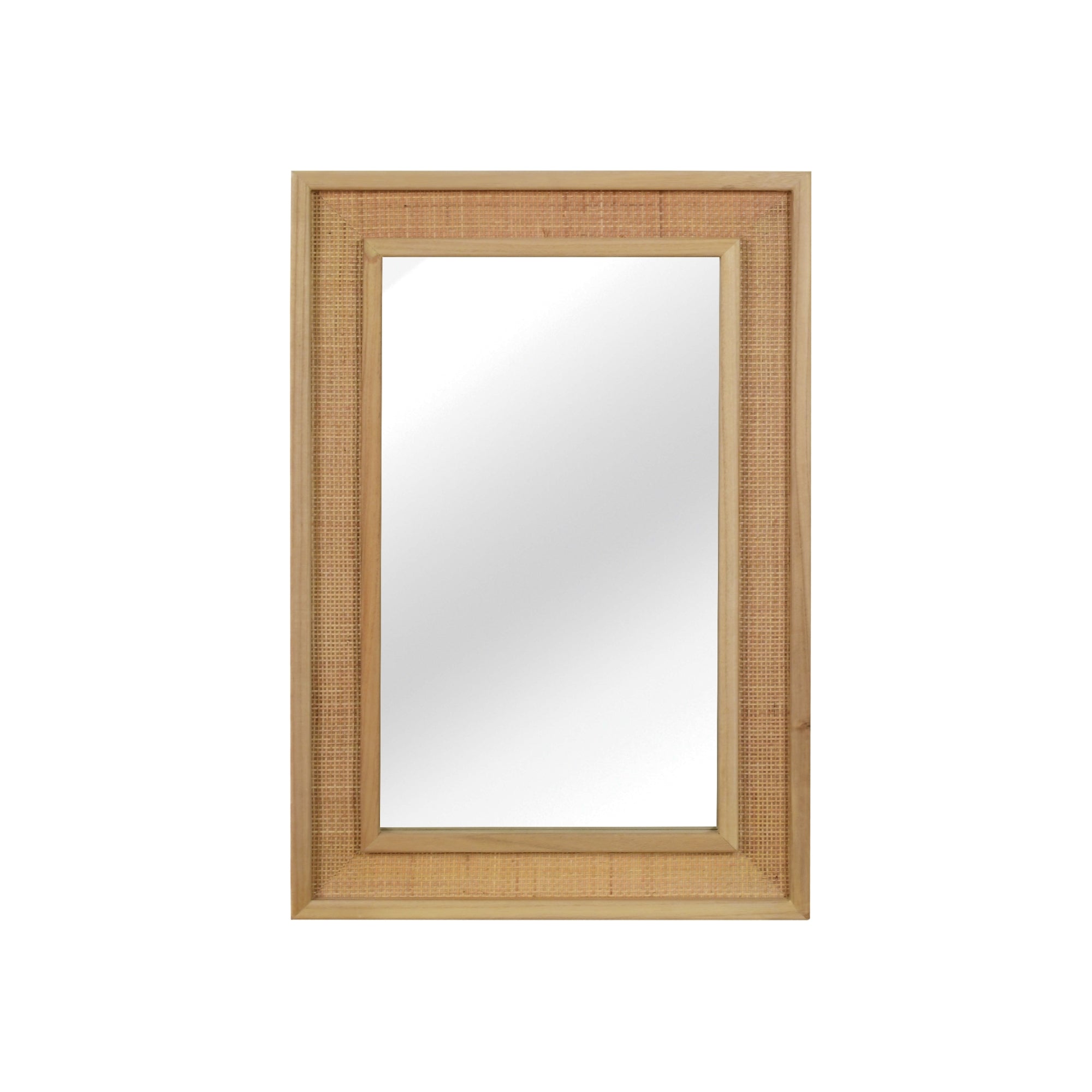 VanityFus 30-in W 20-in H Rectangle Natural Wood Framed Bathroom Vanity Mirror Wall Mirror